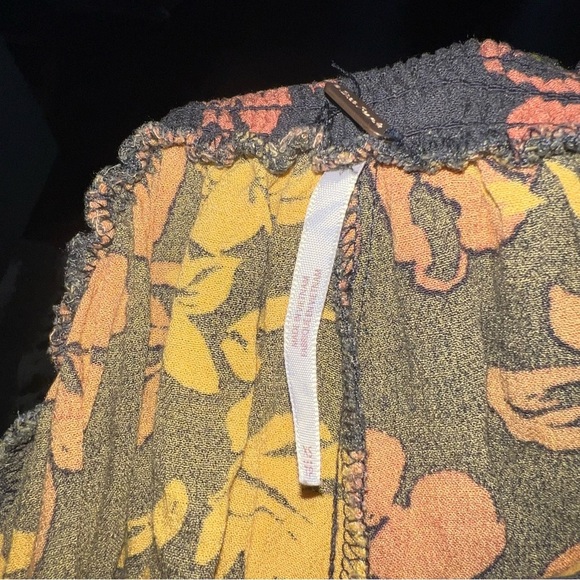 Free People Tiered Pants Black Floral Bell Bottom - Picture 6 of 7